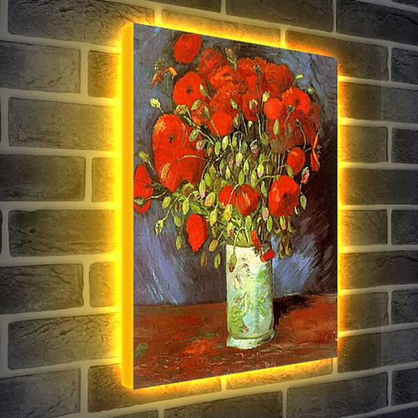 Лайтбокс световая панель - Vase with Red Poppies. Винсент Ван Гог