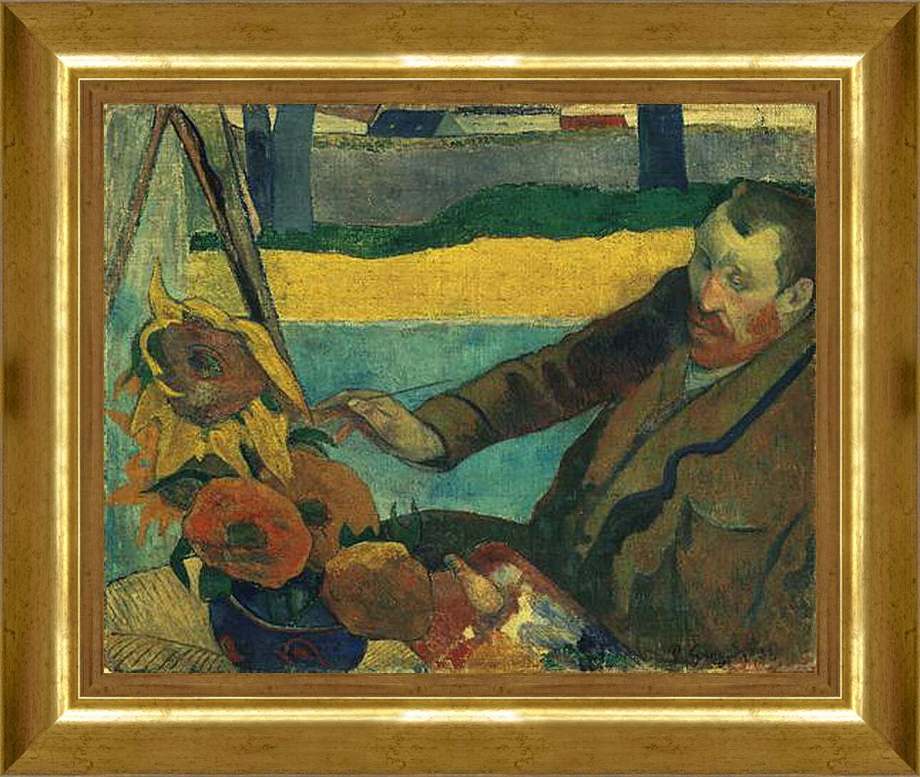 Картина в раме - Ван Гог и подсолнухи. Винсент Ван Гог