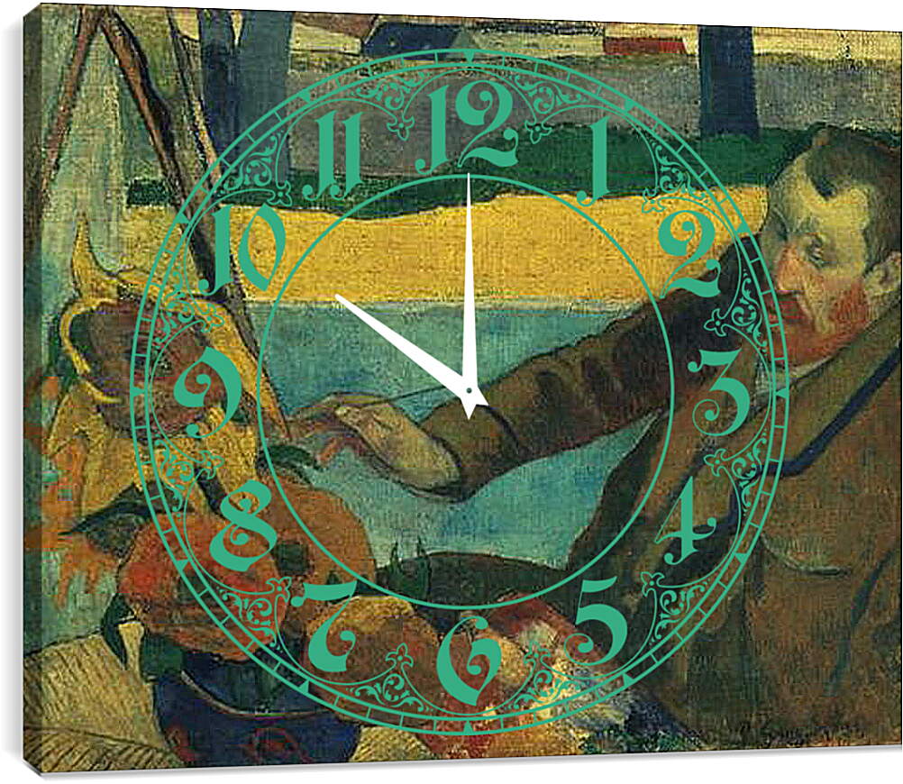 Часы картина - Ван Гог и подсолнухи. Винсент Ван Гог