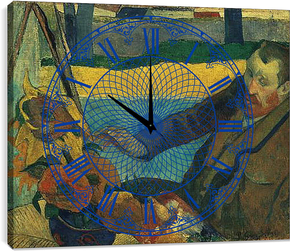 Часы картина - Ван Гог и подсолнухи. Винсент Ван Гог