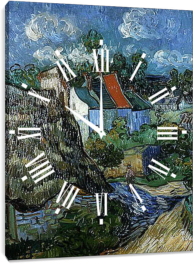 Часы картина - Houses in Auvers. Винсент Ван Гог