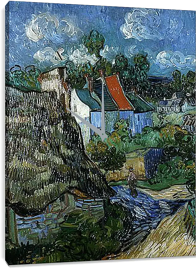 Часы картина - Houses in Auvers. Винсент Ван Гог