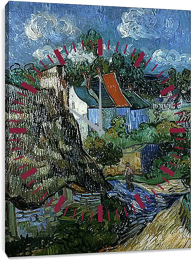 Часы картина - Houses in Auvers. Винсент Ван Гог