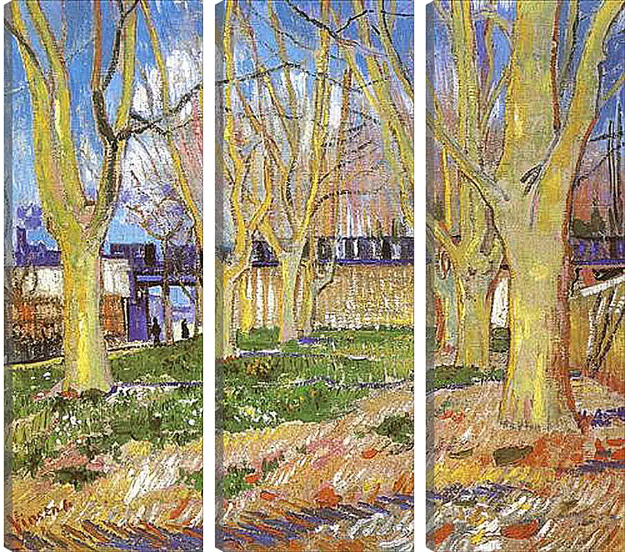 Модульная картина - Avenue of Plane Trees near Arles Station. Винсент Ван Гог