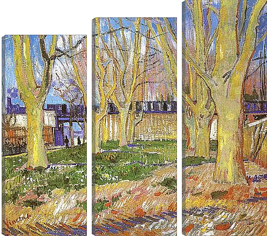 Модульная картина - Avenue of Plane Trees near Arles Station. Винсент Ван Гог