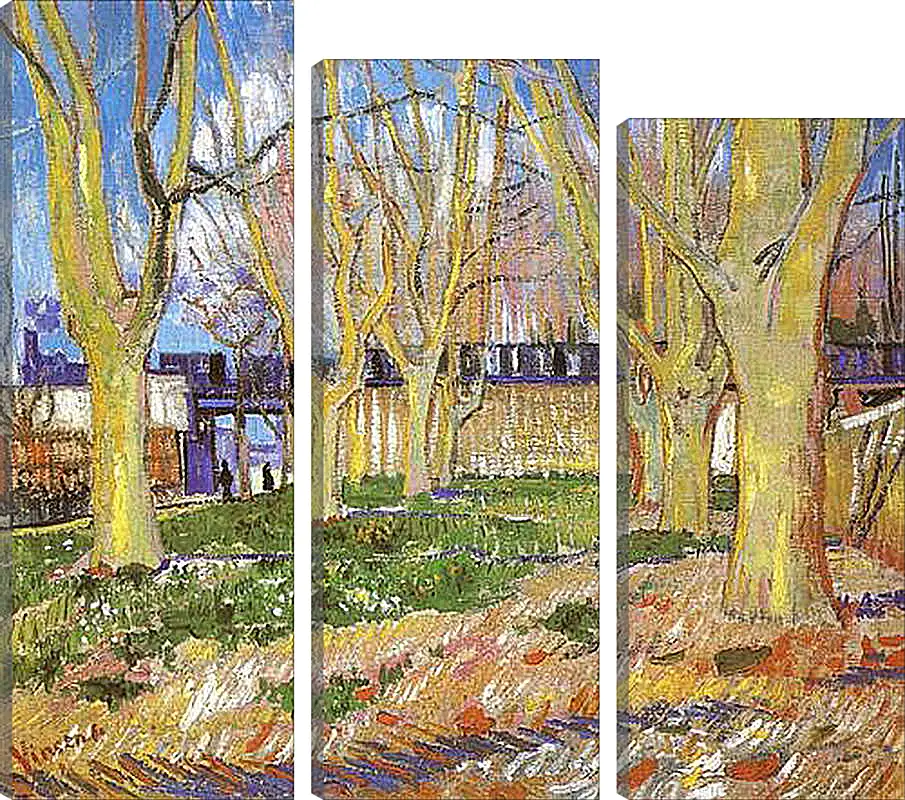 Модульная картина - Avenue of Plane Trees near Arles Station. Винсент Ван Гог