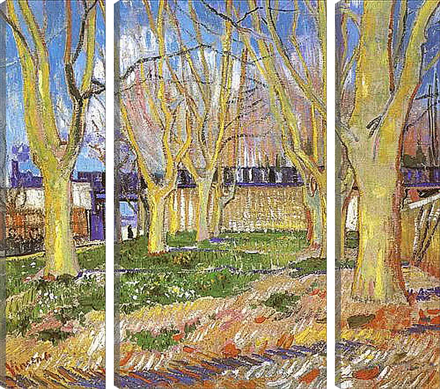 Модульная картина - Avenue of Plane Trees near Arles Station. Винсент Ван Гог