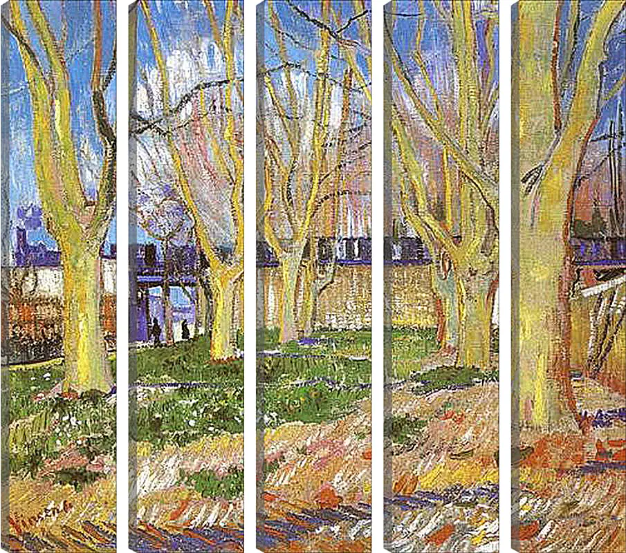 Модульная картина - Avenue of Plane Trees near Arles Station. Винсент Ван Гог