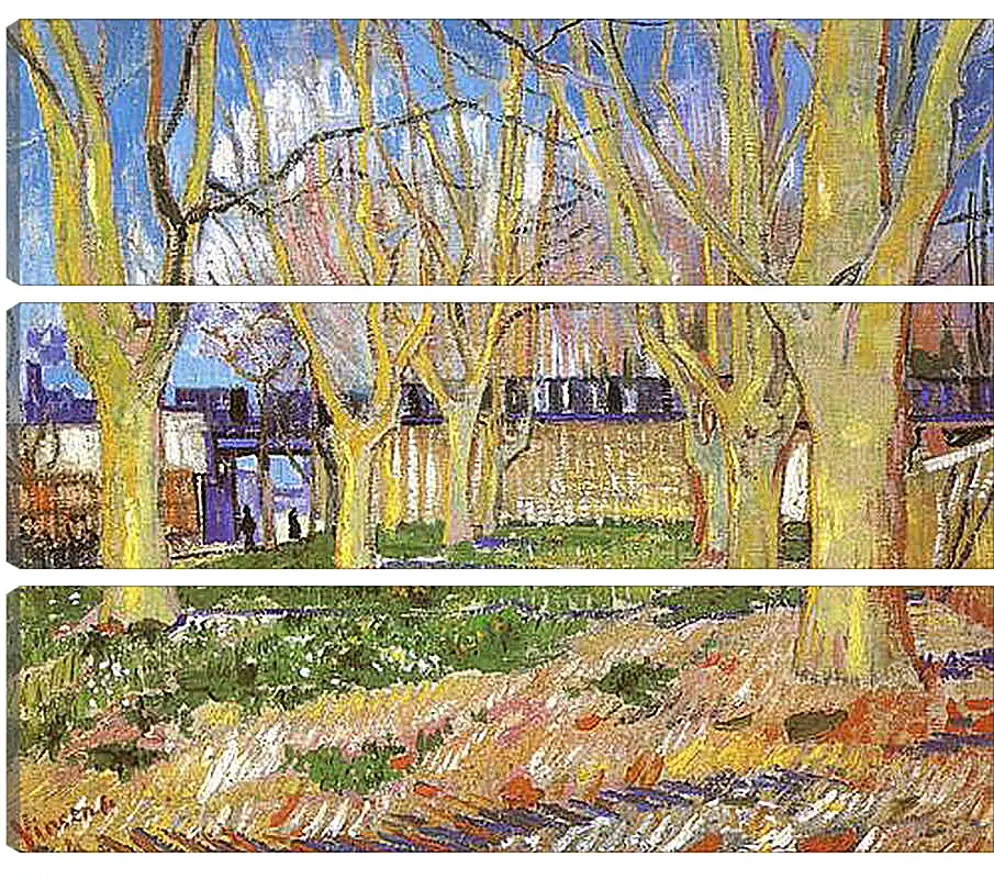 Модульная картина - Avenue of Plane Trees near Arles Station. Винсент Ван Гог