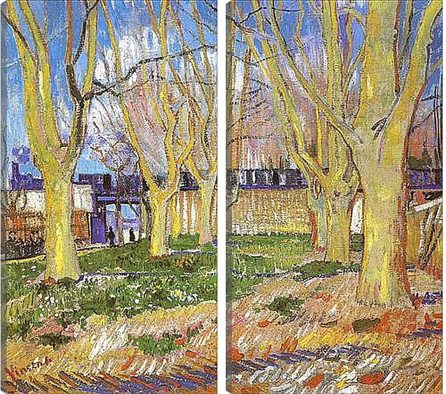 Модульная картина - Avenue of Plane Trees near Arles Station. Винсент Ван Гог