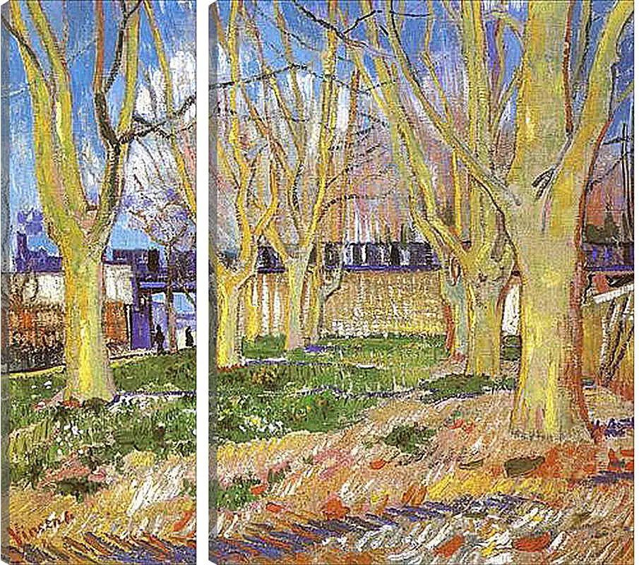 Модульная картина - Avenue of Plane Trees near Arles Station. Винсент Ван Гог