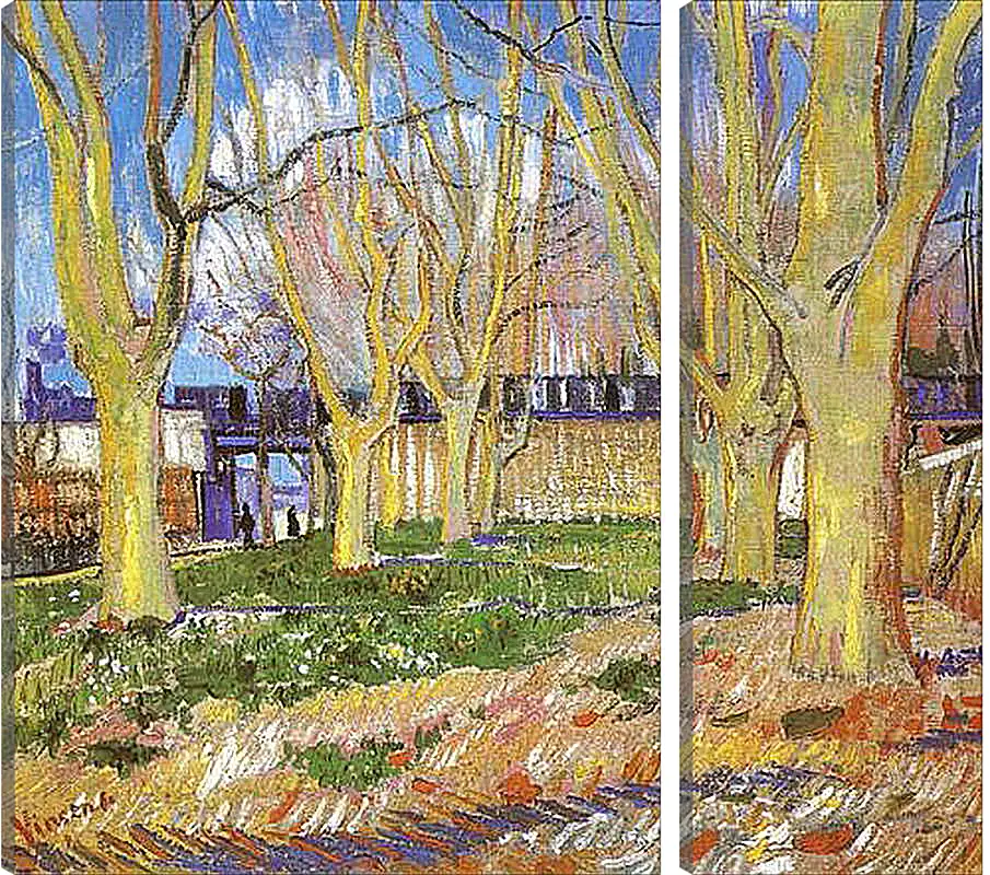 Модульная картина - Avenue of Plane Trees near Arles Station. Винсент Ван Гог