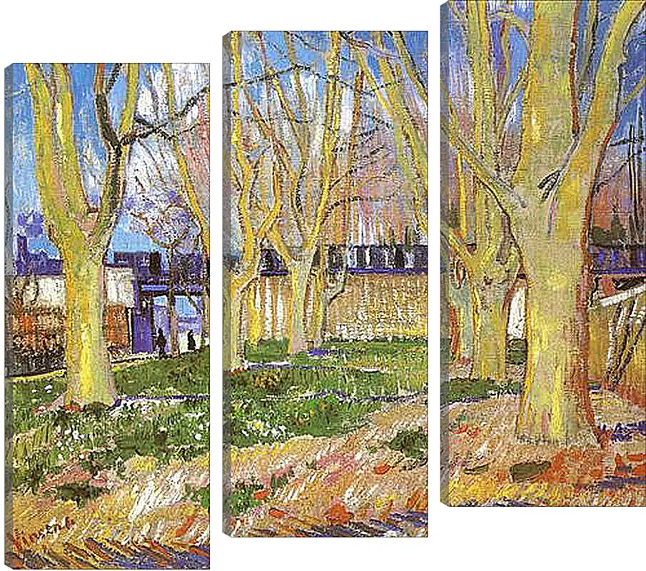 Модульная картина - Avenue of Plane Trees near Arles Station. Винсент Ван Гог