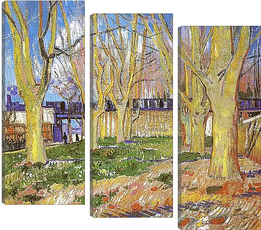 Модульная картина - Avenue of Plane Trees near Arles Station. Винсент Ван Гог