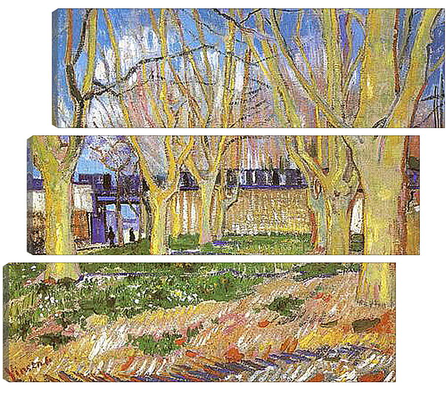 Модульная картина - Avenue of Plane Trees near Arles Station. Винсент Ван Гог