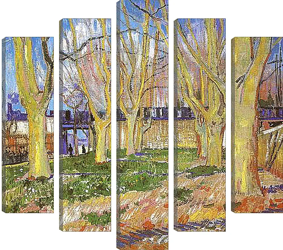 Модульная картина - Avenue of Plane Trees near Arles Station. Винсент Ван Гог