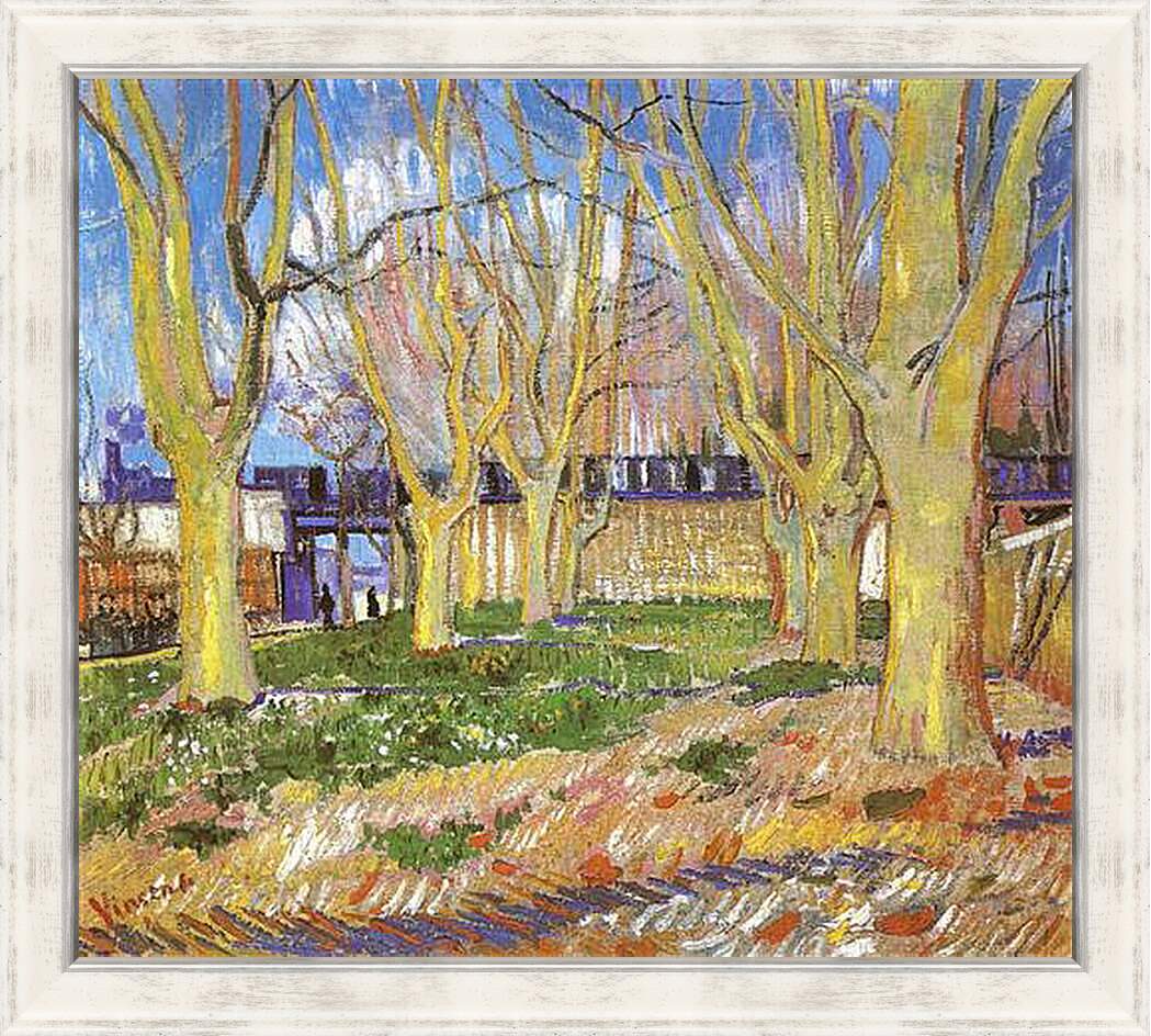Картина в раме - Avenue of Plane Trees near Arles Station. Винсент Ван Гог