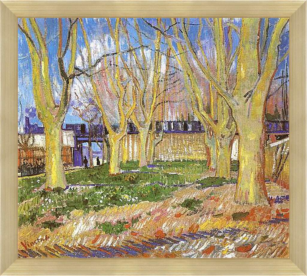 Картина в раме - Avenue of Plane Trees near Arles Station. Винсент Ван Гог