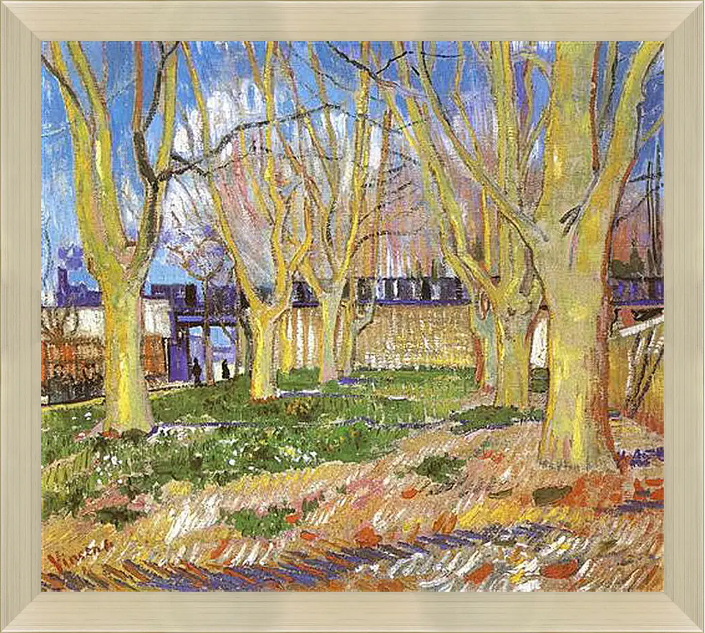 Картина в раме - Avenue of Plane Trees near Arles Station. Винсент Ван Гог