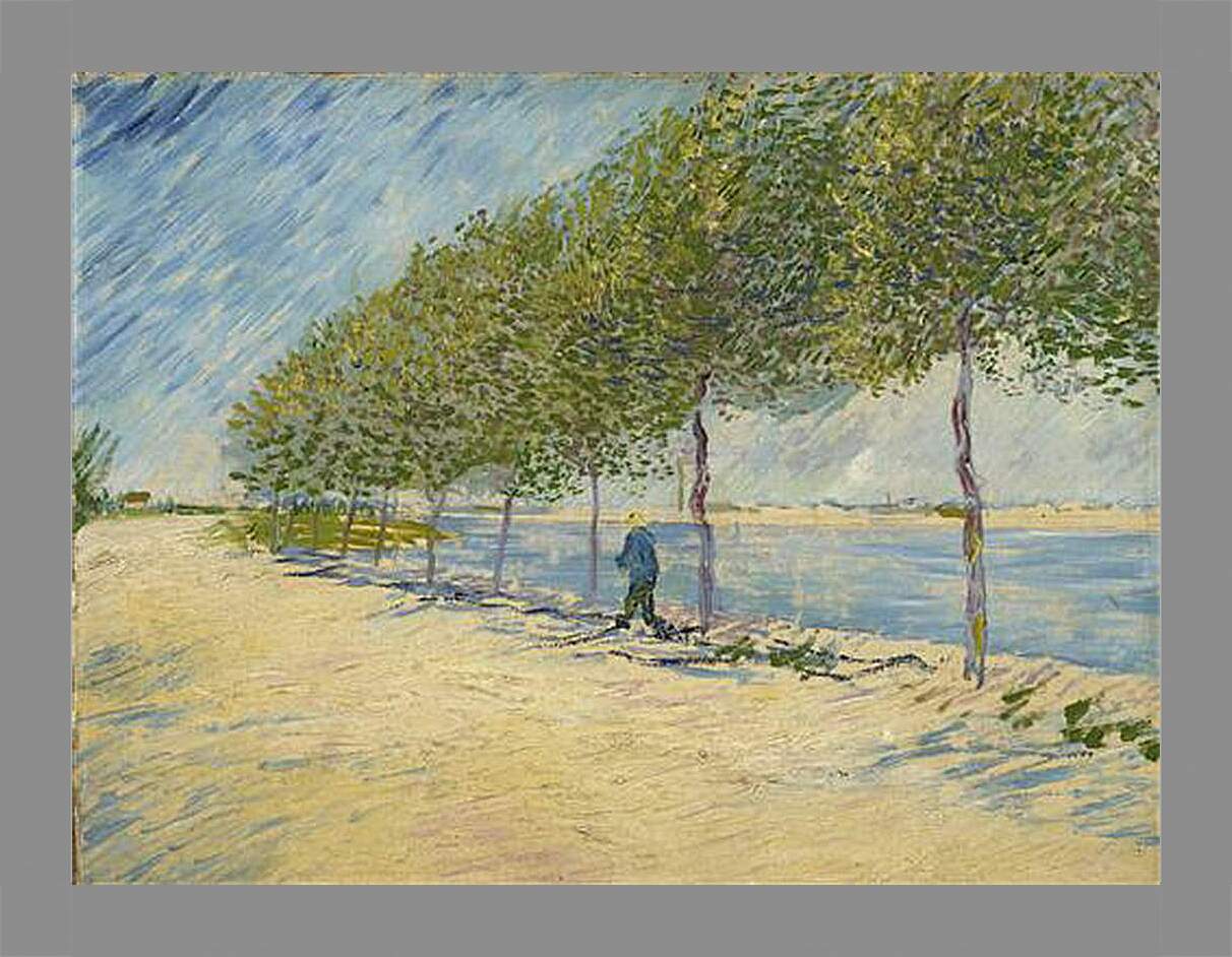 Картина в раме - Along the Seine. Винсент Ван Гог
