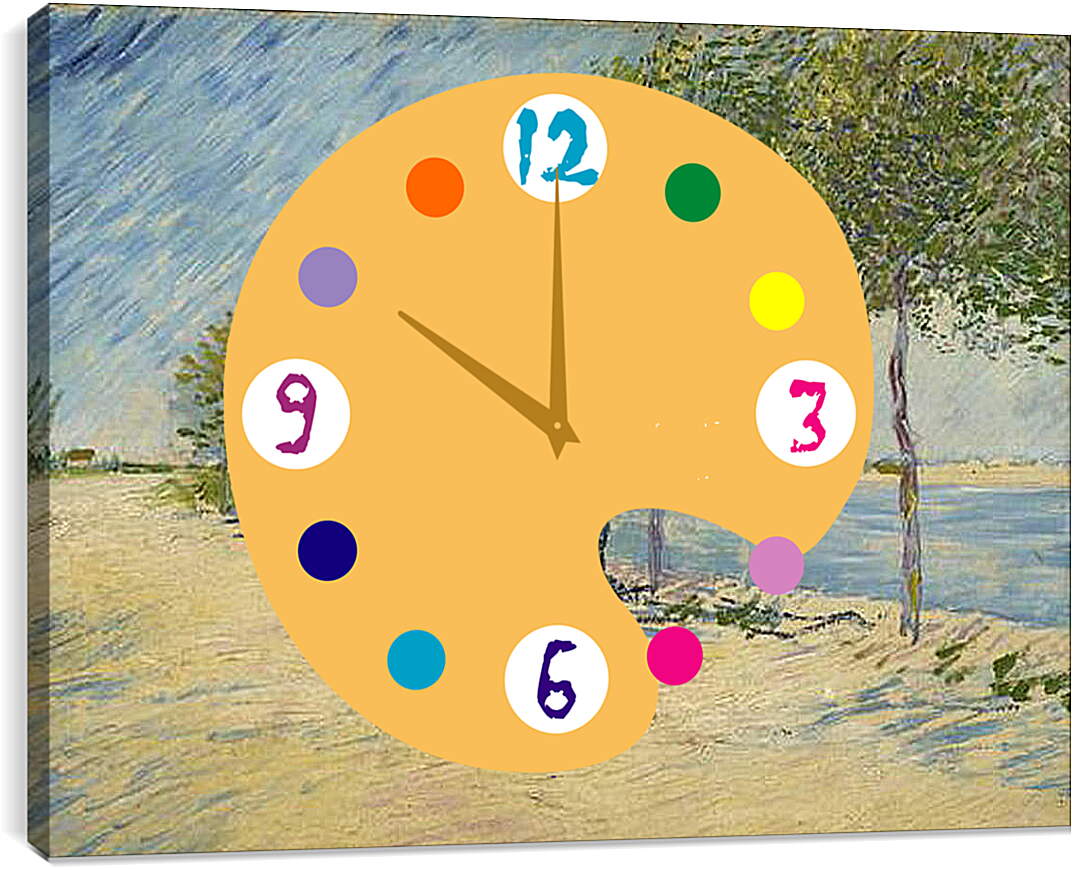 Часы картина - Along the Seine. Винсент Ван Гог