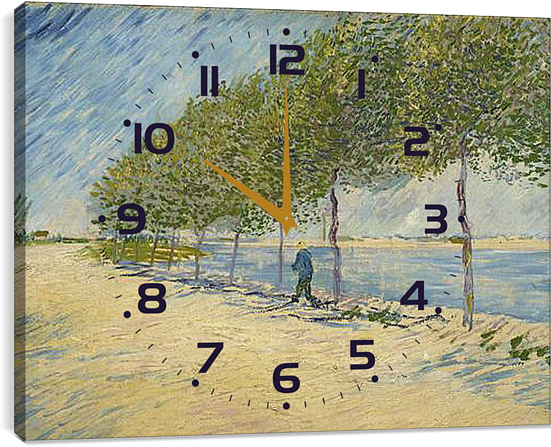 Часы картина - Along the Seine. Винсент Ван Гог