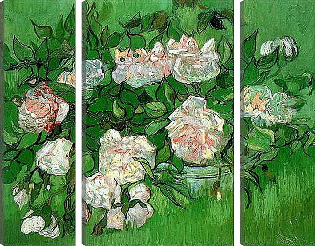 Модульная картина - Розовые розы. Винсент Ван Гог
