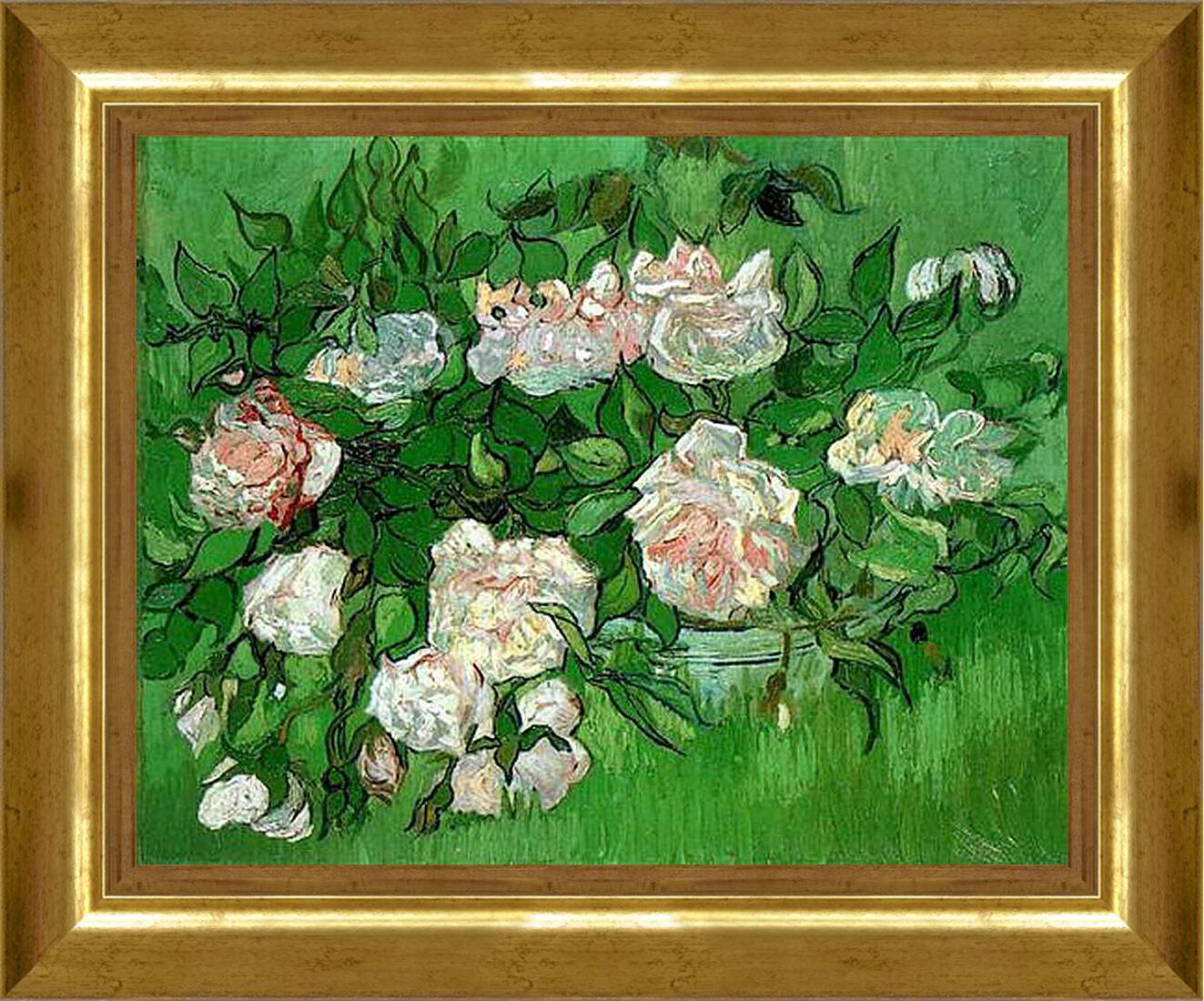 Картина в раме - Розовые розы. Винсент Ван Гог