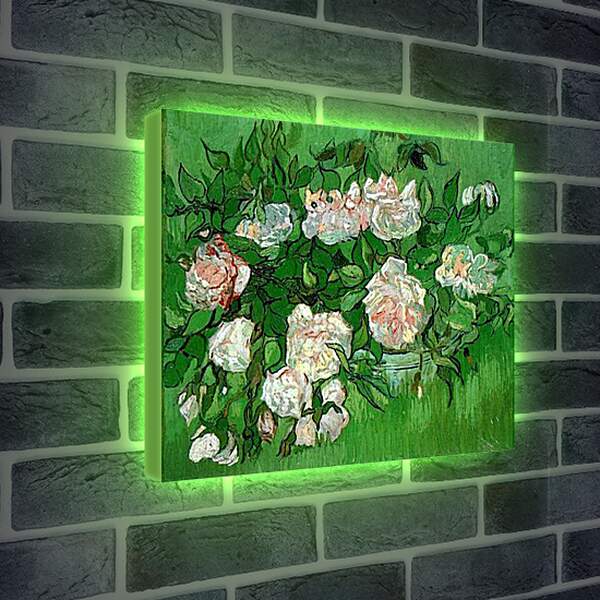 Лайтбокс световая панель - Розовые розы. Винсент Ван Гог