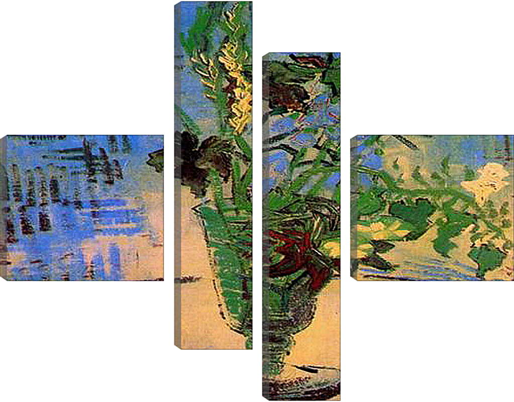 Модульная картина - Бокал с полевыми цветами. Винсент Ван Гог