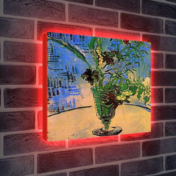 Лайтбокс световая панель - Бокал с полевыми цветами. Винсент Ван Гог