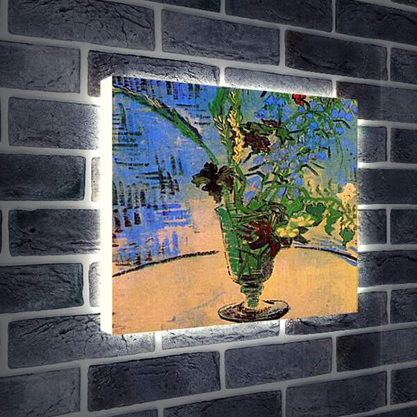 Лайтбокс световая панель - Бокал с полевыми цветами. Винсент Ван Гог