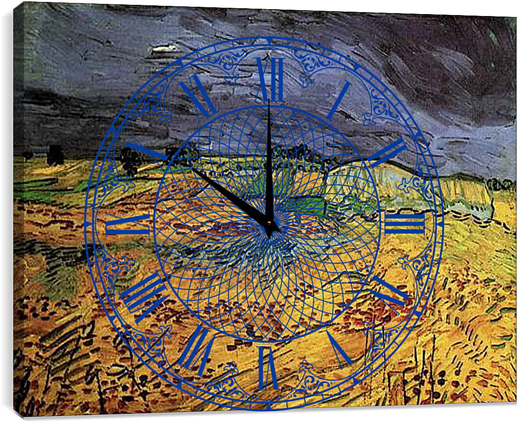 Часы картина - Поля. Винсент Ван Гог
