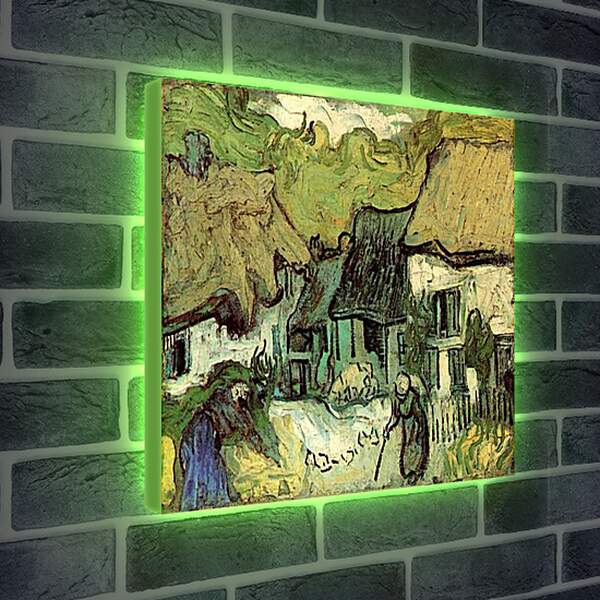 Лайтбокс световая панель - Thatched Cottages in Jorgus. Винсент Ван Гог.