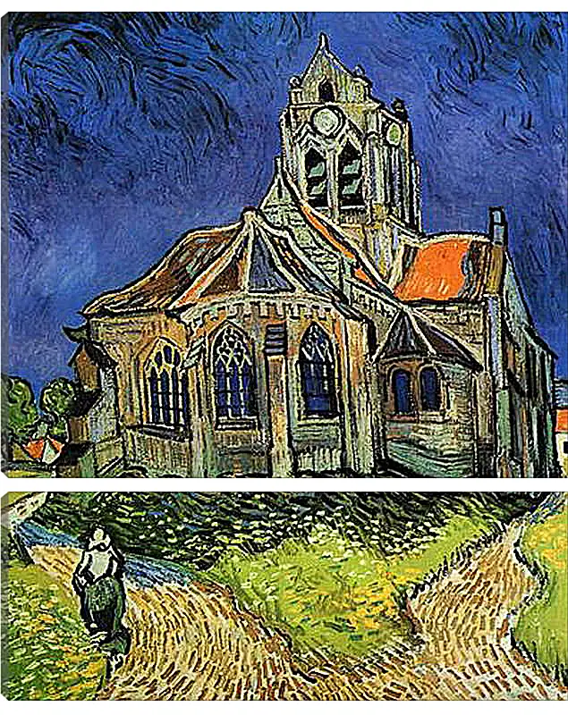 Модульная картина - The Church at Auvers - Церковь в Овере. Винсент Ван Гог