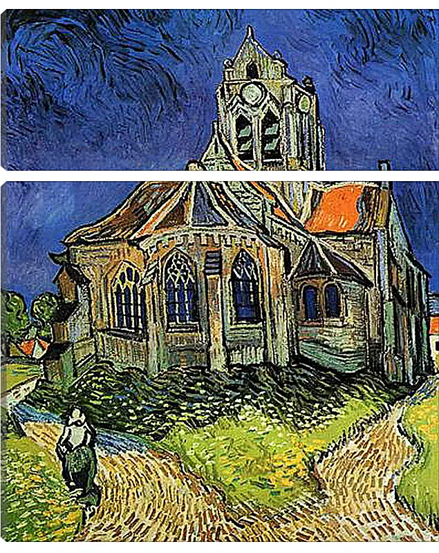 Модульная картина - The Church at Auvers - Церковь в Овере. Винсент Ван Гог