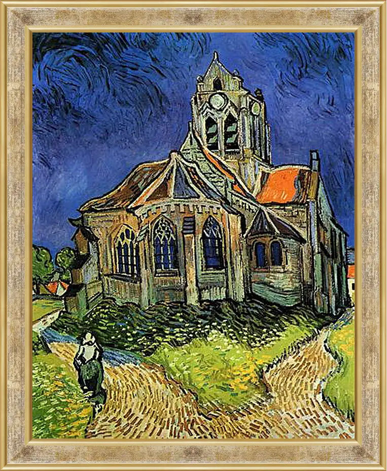 Картина в раме - The Church at Auvers - Церковь в Овере. Винсент Ван Гог