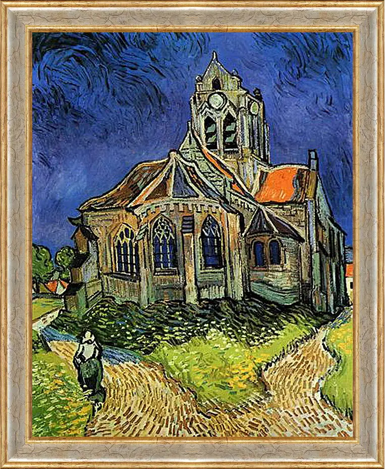 Картина в раме - The Church at Auvers - Церковь в Овере. Винсент Ван Гог