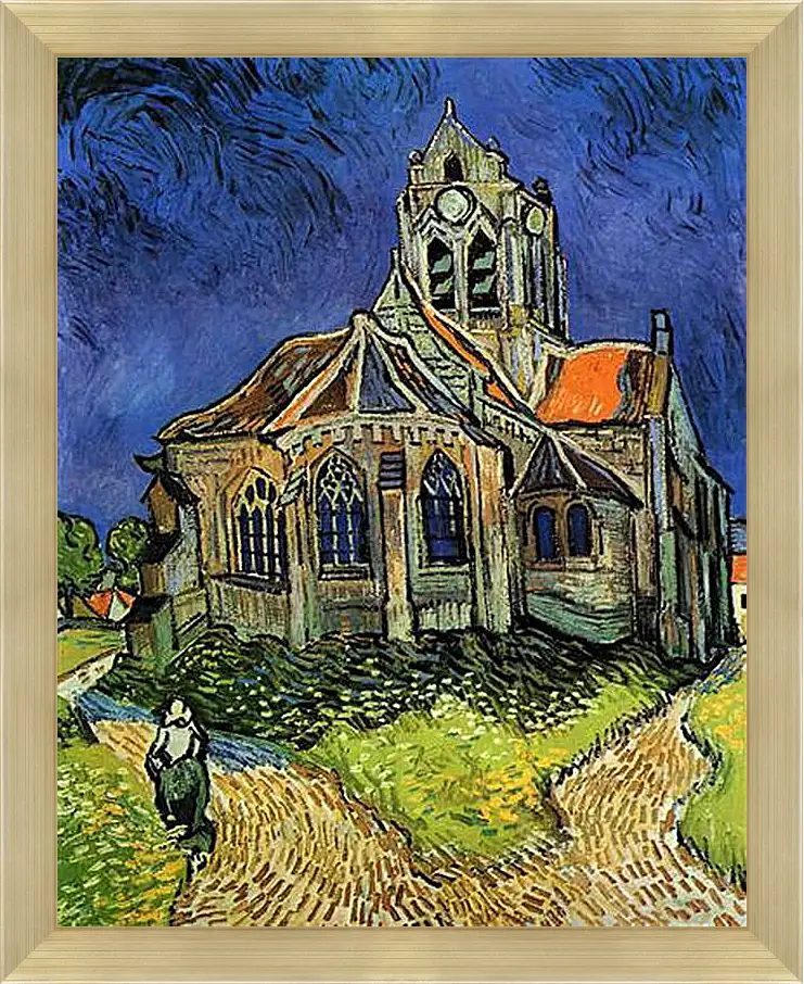 Картина в раме - The Church at Auvers - Церковь в Овере. Винсент Ван Гог