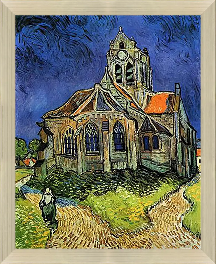 Картина в раме - The Church at Auvers - Церковь в Овере. Винсент Ван Гог