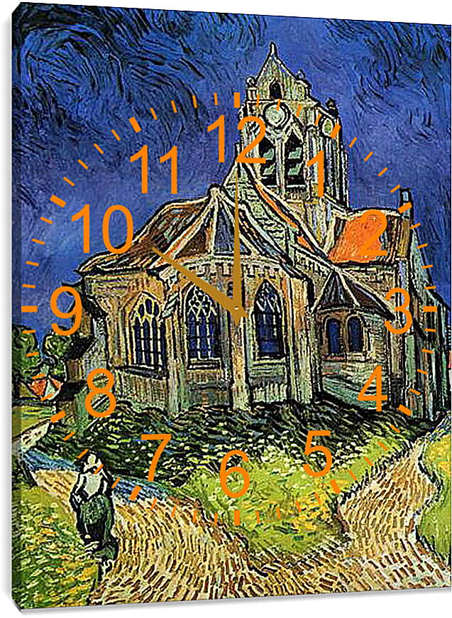 Часы картина - The Church at Auvers - Церковь в Овере. Винсент Ван Гог