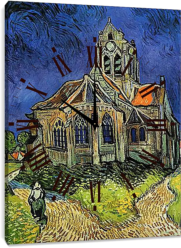 Часы картина - The Church at Auvers - Церковь в Овере. Винсент Ван Гог