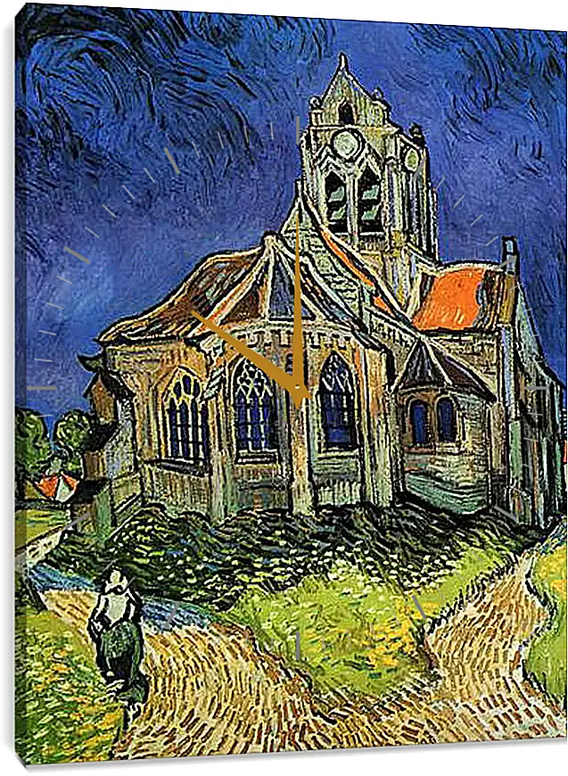 Часы картина - The Church at Auvers - Церковь в Овере. Винсент Ван Гог