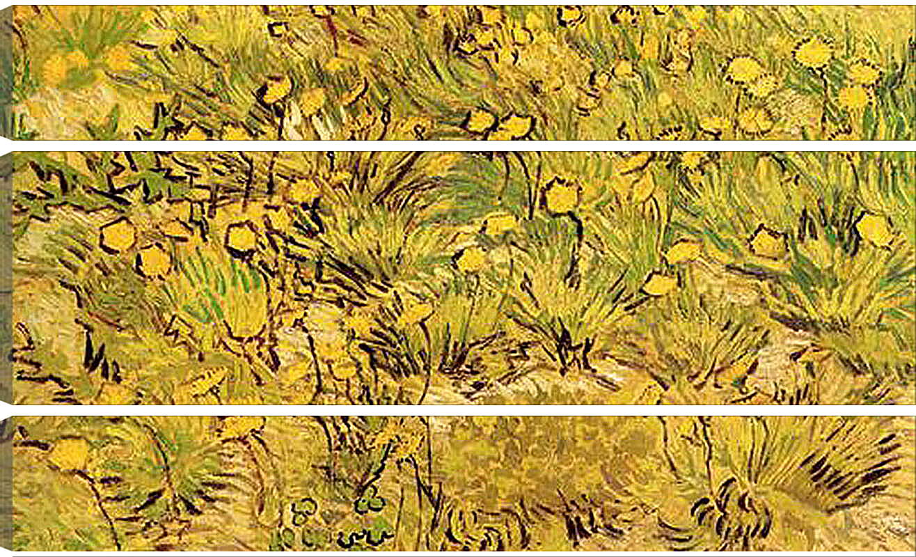 Модульная картина - Champ de fleurs jaunes. Винсент Ван Гог
