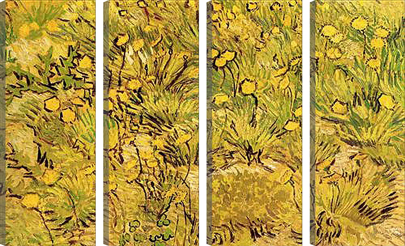 Модульная картина - Champ de fleurs jaunes. Винсент Ван Гог