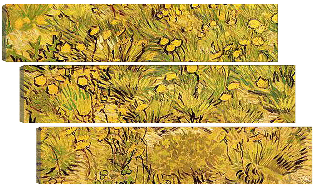 Модульная картина - Champ de fleurs jaunes. Винсент Ван Гог