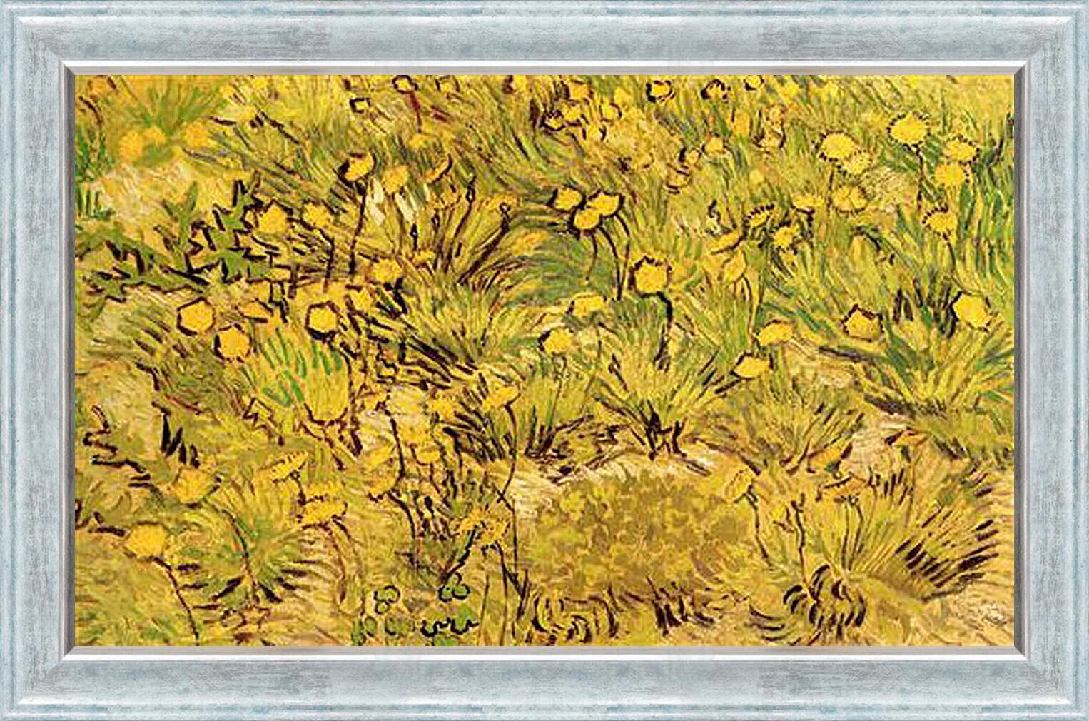 Картина в раме - Champ de fleurs jaunes. Винсент Ван Гог