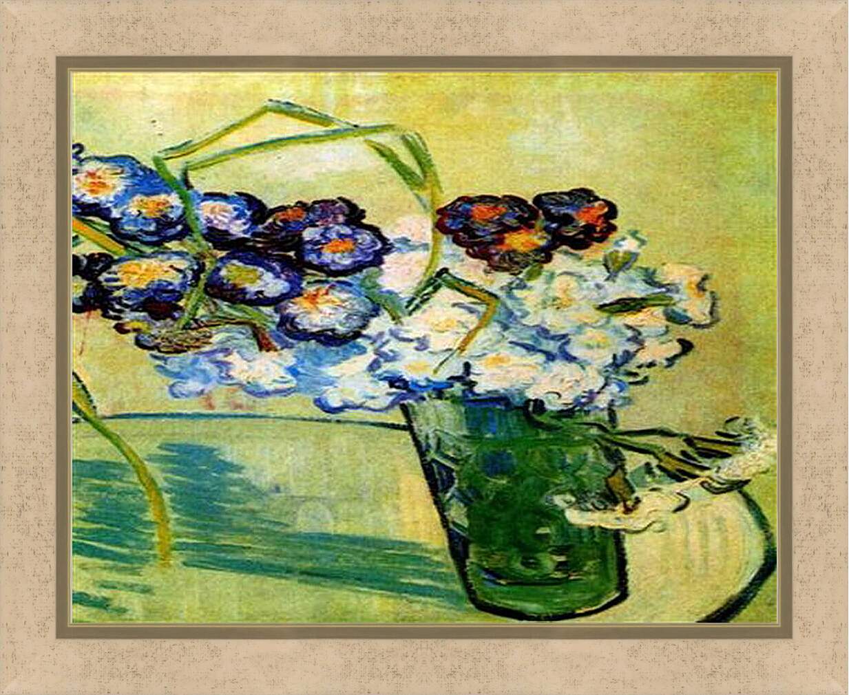 Картина в раме - Still Life Glass with Carnations. Винсент Ван Гог