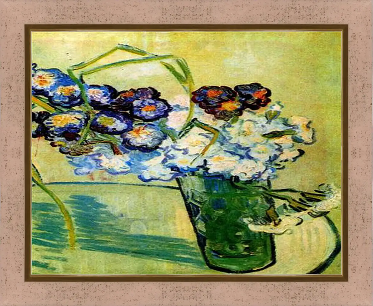 Картина в раме - Still Life Glass with Carnations. Винсент Ван Гог