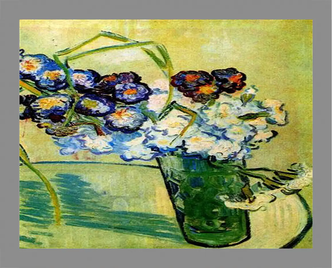 Картина в раме - Still Life Glass with Carnations. Винсент Ван Гог